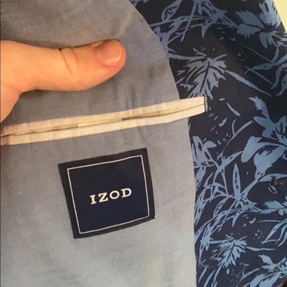 Izod Island Blue Print Jacket 42R - Picture 2 of 3